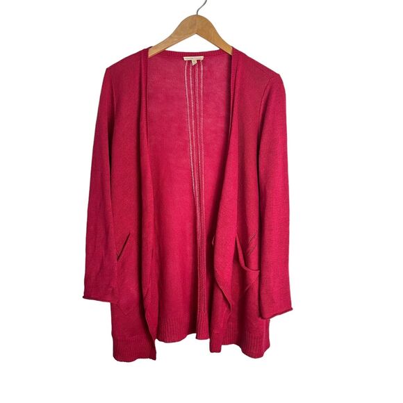 Eileen Fisher 100% Linen Womens Cardigan Coastal Beachy Knit Rose Pink Size XS‎ - Picture 1 of 8